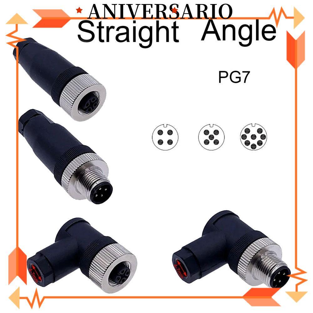 ANIVERSARIO M12 Sensor Connector, 4 5 8 Pin Connector M12 ปลั๊กการบิน, ชายหญิงซ็อกเก็ต M12 Sensor Ca