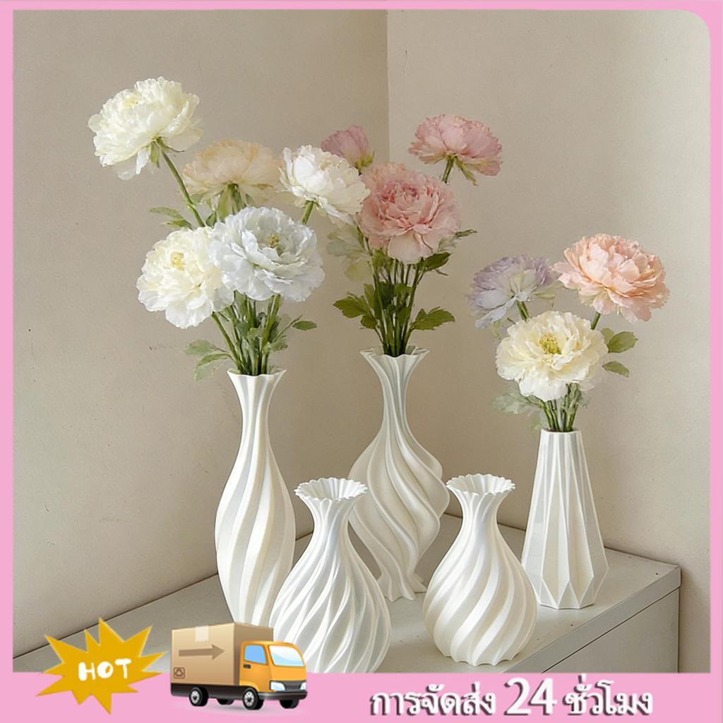 แจกันนอร์ดิกศิลปะนามธรรม ลายบิด 3D มิติสวยแปลกตา ของแต่งห้องนั่งเล่นสไตล์มินิมอล โมเดิร์น