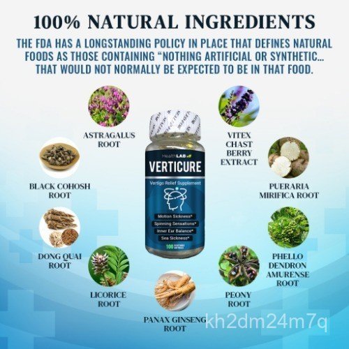 VERTICURE - Motion Sickness, Dizziness, Tinnitus, Migraine - Inner Ear Balance - Vertigo Relief Supp