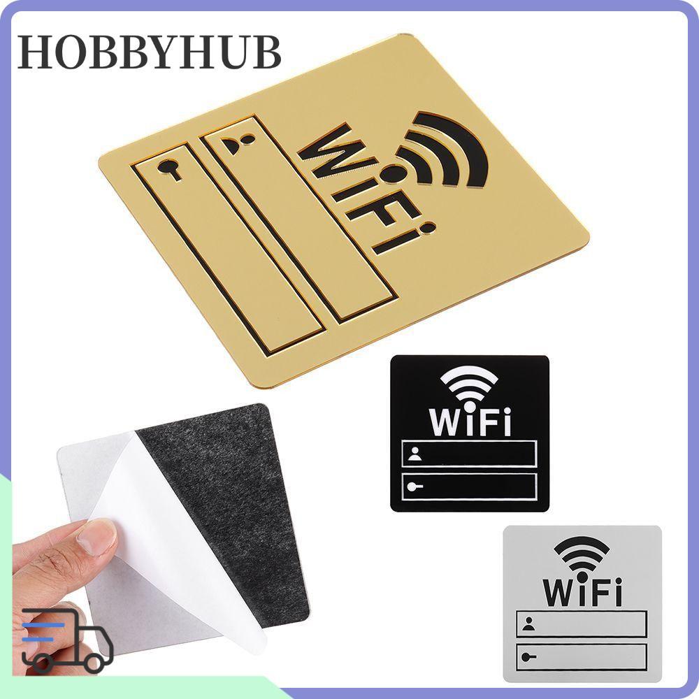 HOBBYHUB ป้าย WIFI, เขียนซ้ําได้ตกแต่งป้ายร้านสาธารณะ, ป้ายไร้สาย Self กาวกระจกสติ๊กเกอร์ติดผนัง