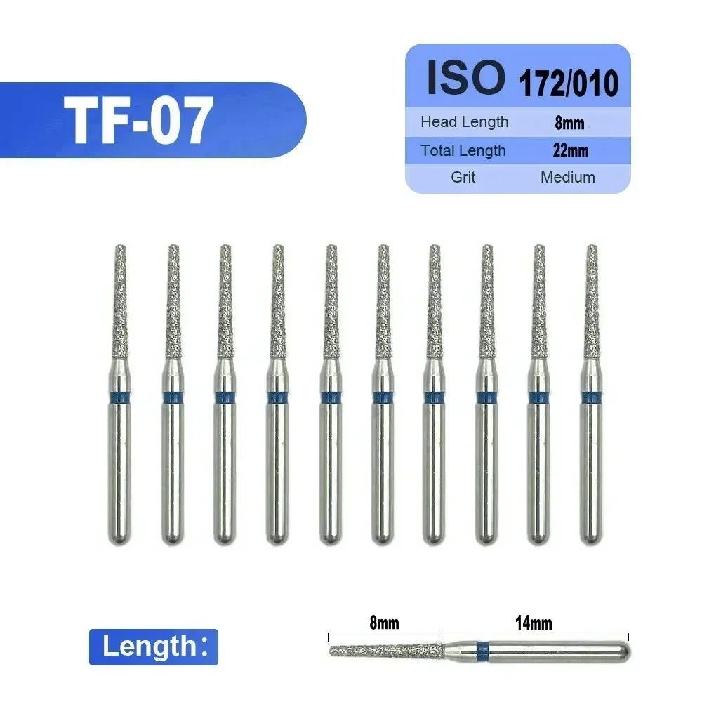 10pcs TF Series FG/RA ทันตกรรมเพชร Burs สําหรับ Handpiece ความเร็วสูงทันตกรรมฟัน Seperator เพชร Abrade Crown Cavity เตรียม