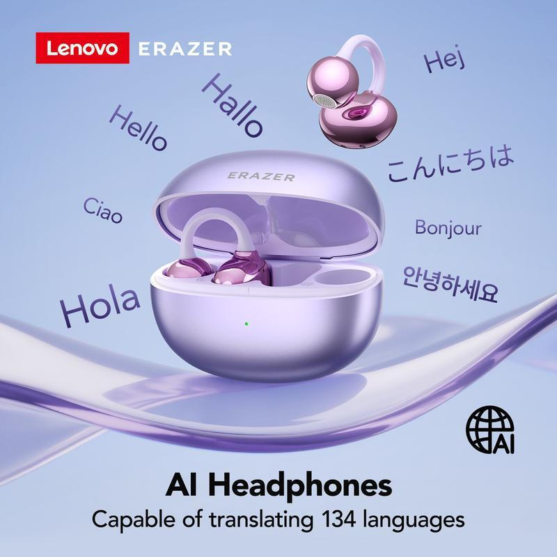 ผู้แปลAIหูฟังคลิป Lenovo ERAZER XF36 | 134-ภาษา แปลเรียลไทม์ | เสียงไฮไฟ | กันน้ํากันน้ํา | รับประกั