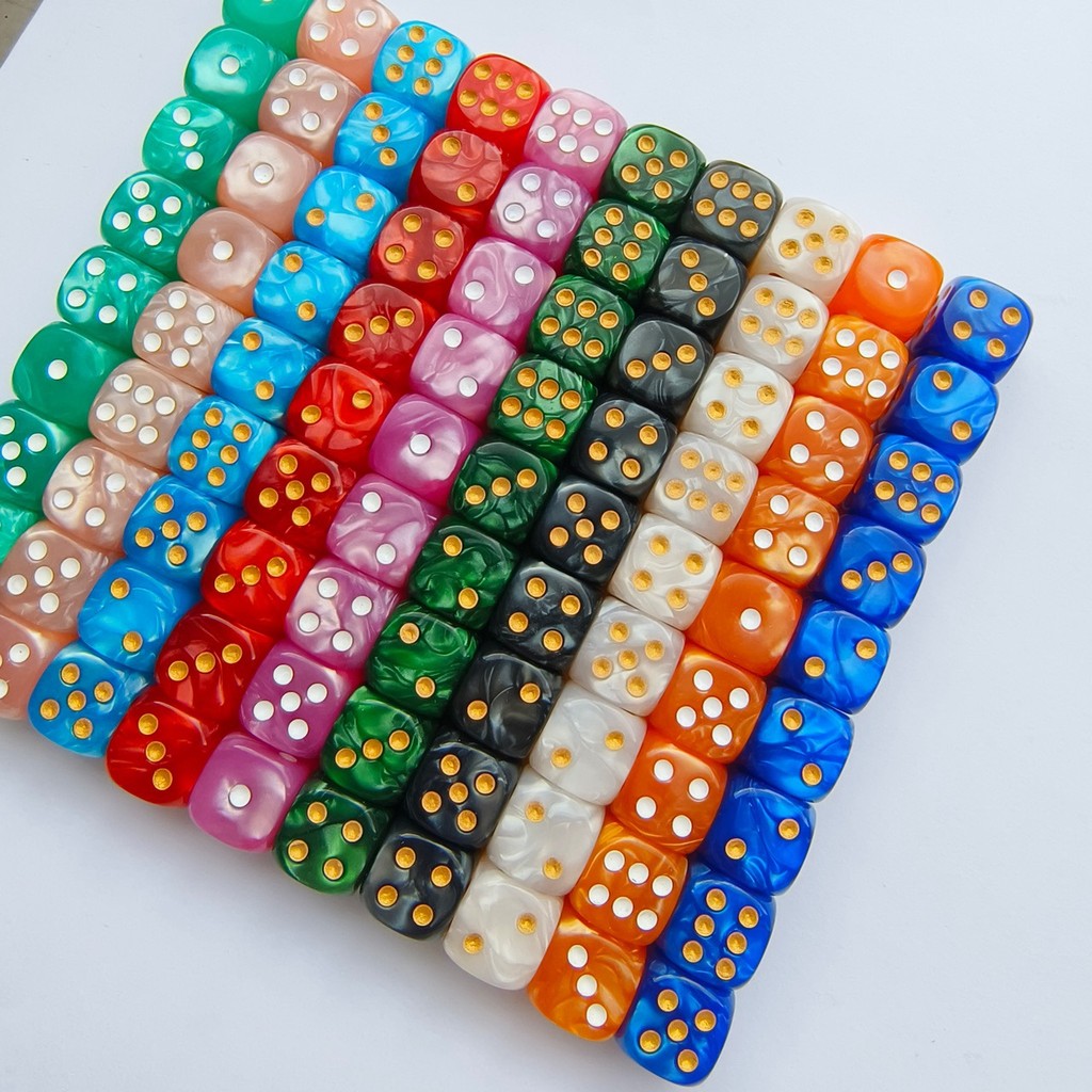 12 มม.D6 Gemini ก้อนลูกเต๋า,สําหรับ Gambling,Boardgame พร้อม Golden Standard Dot As อุปกรณ์เสริมเกมสําหรับ Cube เล่น 10 ชิ้น