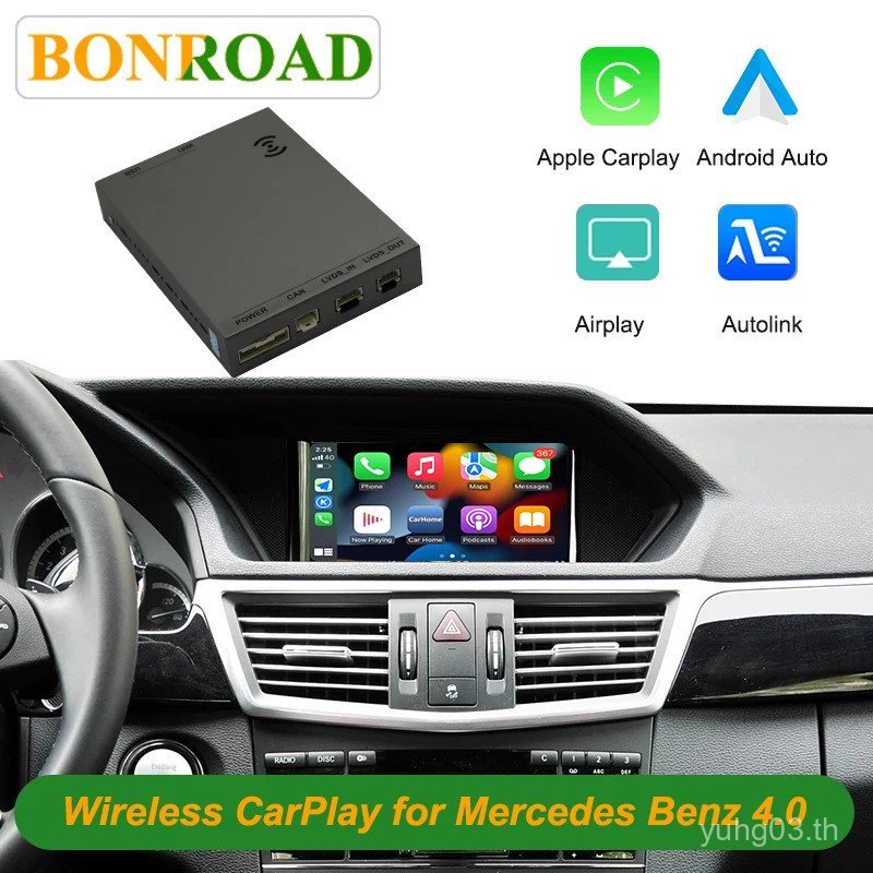 Bonroad ไร้สาย CarPlay Android Auto ถอดรหัสกล่องสําหรับ Mercedes Benz SLK GLK CE W204 X204 W212 NTG 