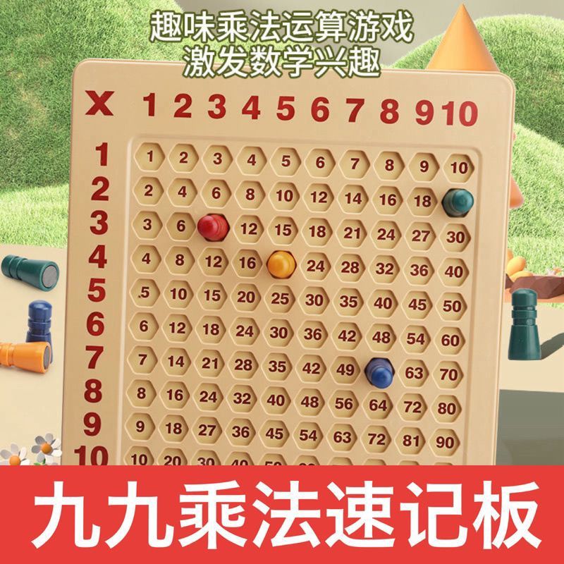 ขายร้อน#磁性九九乘法口诀表练习卡片盘背诵神器99乘法教具对战反应桌游戏day