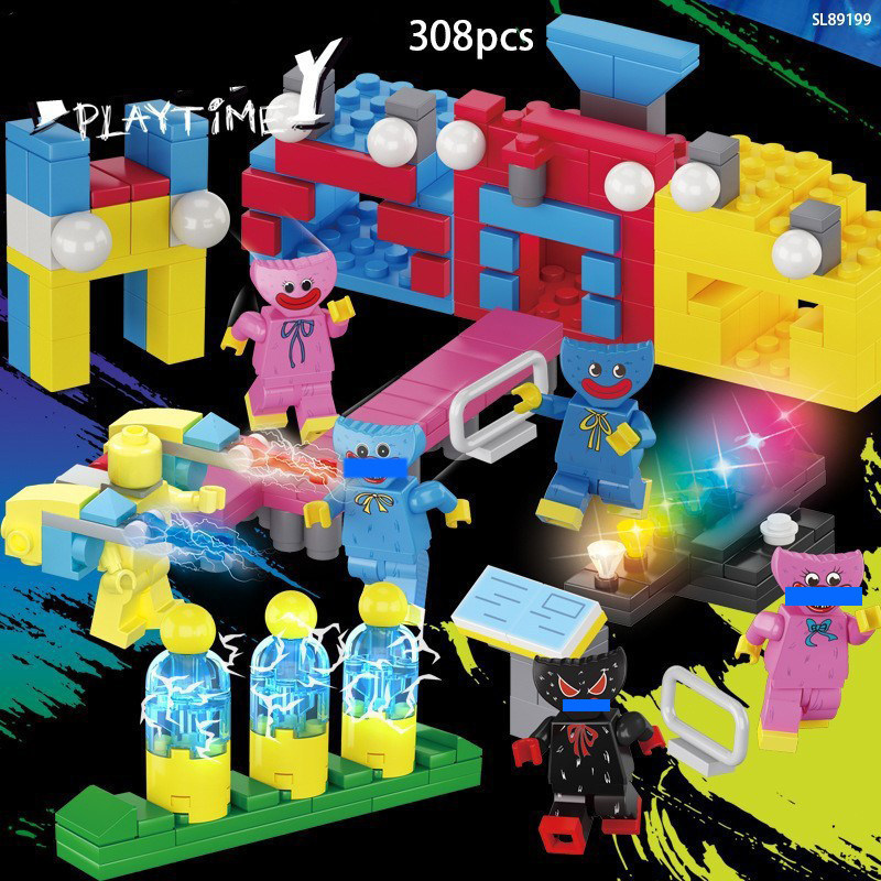 ของเล่นบล็อกตัวต่อเวลาเกมของ Bobby | ของขวัญคอลเลกชัน Big Blue Cat Huggy Wuggy Moon Dog Playtime2