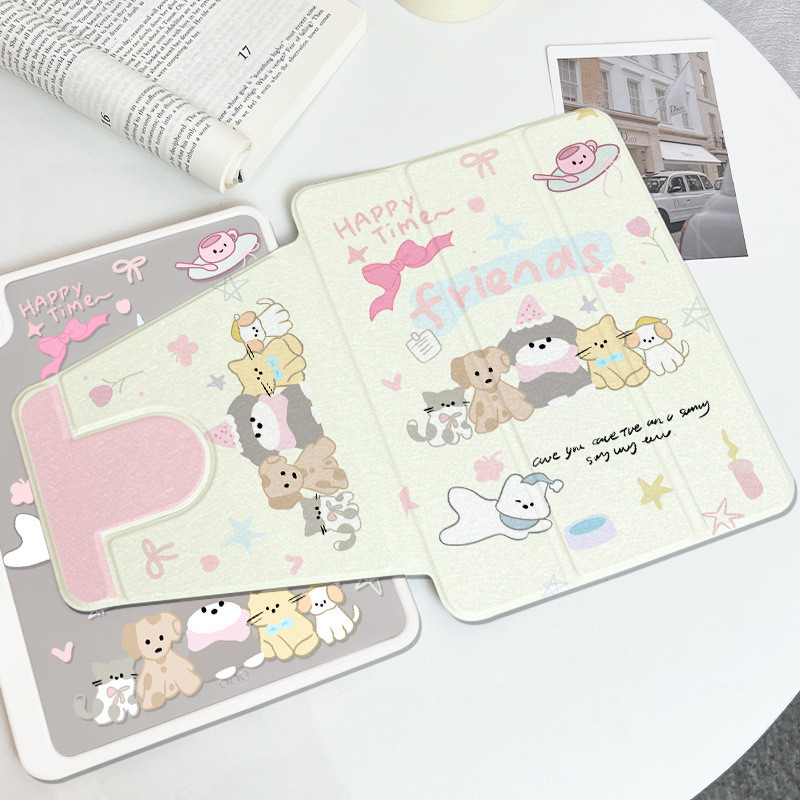 เคสป้องกัน Ipad เคสป้องกันแท็บเล็ตอะคริลิคสามพับหมุนได้ iPad air7 เคสป้องกันแท็บเล็ต