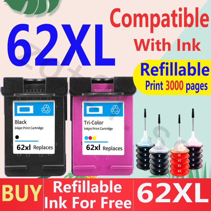 Hp 62xl ตลับหมึก hp 21 xl hp62xl hp 62 xl ใช้งานร่วมกับ 5545 5640 5642 5540 5542 5544 8040 8045