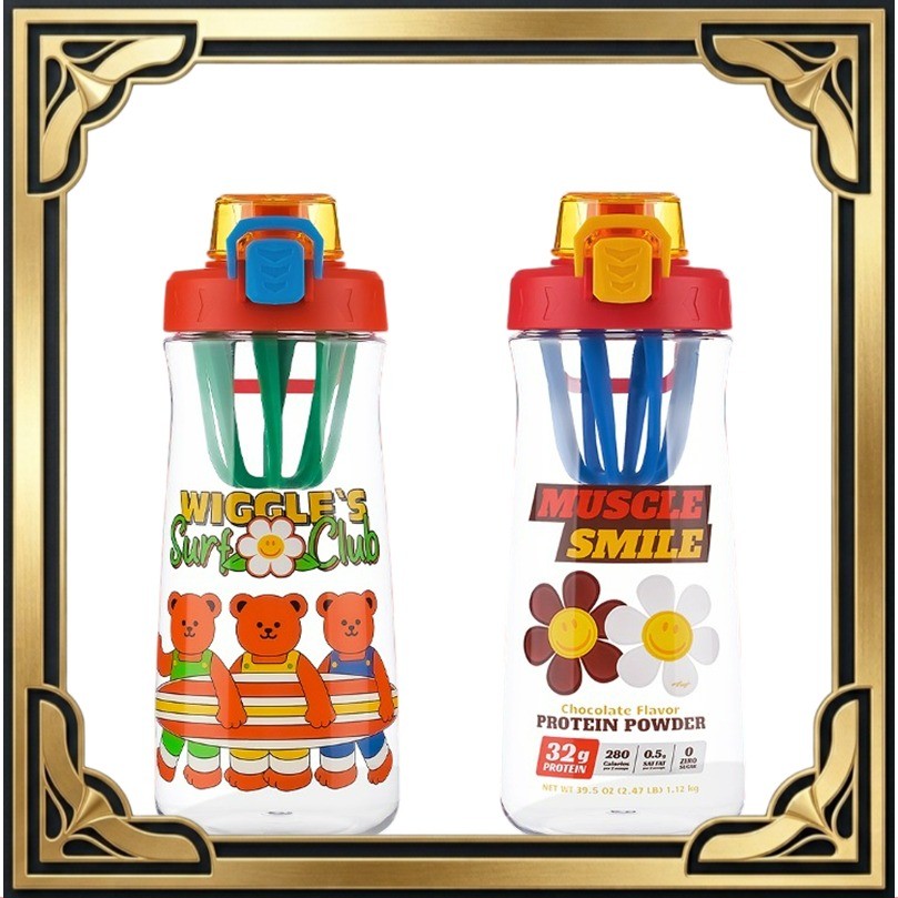 [WIGGLE WIGGLE] Shake Tumbler 1100ml (Muscle Smile / Surf Club)