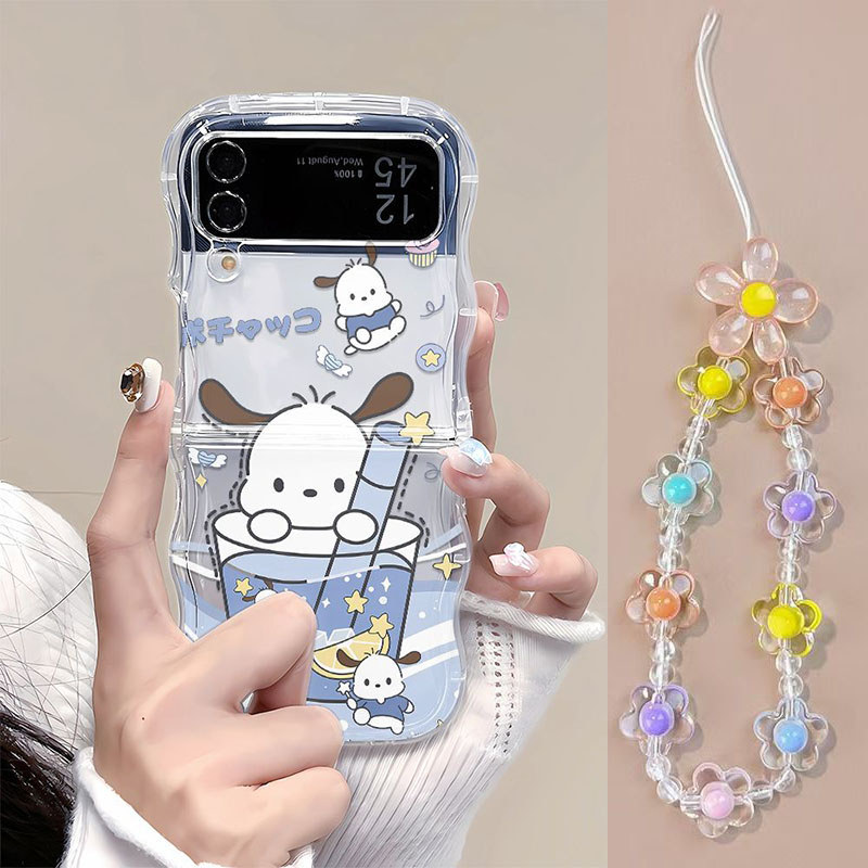 🌳🐞 เหมาะสม samsung เคสโทรศัพท์พับลายคลื่น ZFLIP6 ZFLIP5 ZFLIP4 และ ZFLIP3 -HLBLZD5