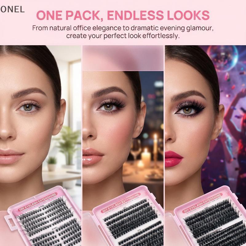 ONEL 570pcs 30D/40D/50D/60D แต่ละ Lashes หนังสือ Clusters Extensions ขนตาปลอม DIY ที่บ้าน Cluster Ey