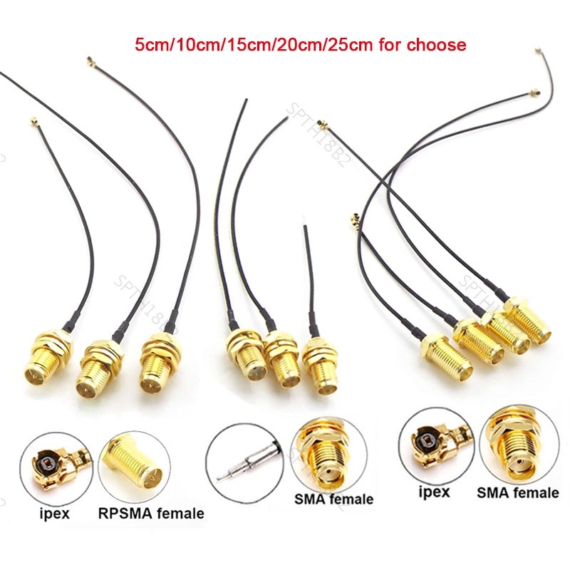 RF pigtail สายไฟ SMA หญิง RP SMA หญิง uFL/u.FL/IPX/IPEX UFL RG1.13 มม.สายเสาอากาศสําหรับ Router TH18