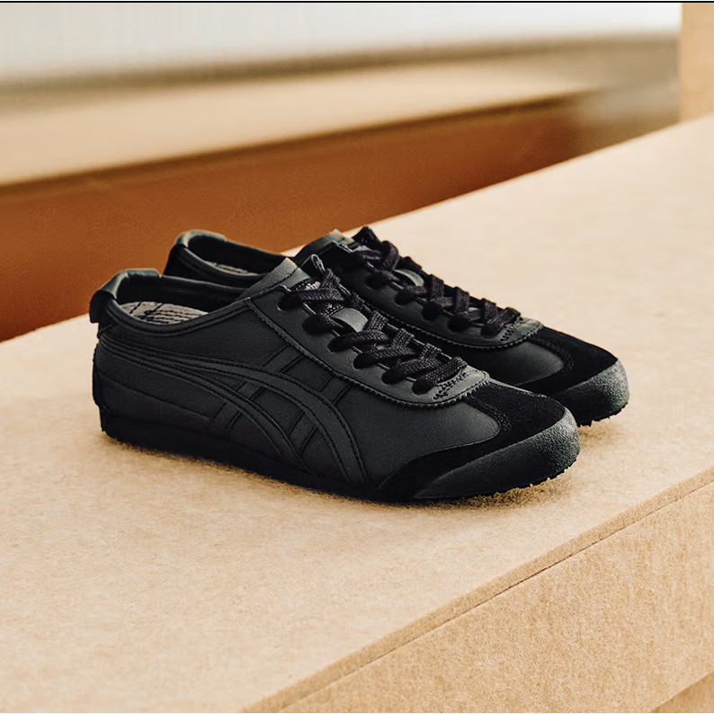 ONITSUKA TIGER Onitsuka Tiger MEXICO 66 ผู้ชายผู้หญิงรองเท้าผ้าใบสีดํา FGUT