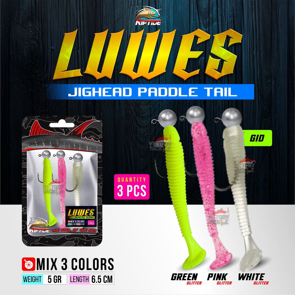 คอลเลกชันที่สมบูรณ์ของ Soft LURE RIPTIDE - WEAPONS สําหรับชุดเครื่องมือตกปลาทั้งหมด LURE READY TO ใช