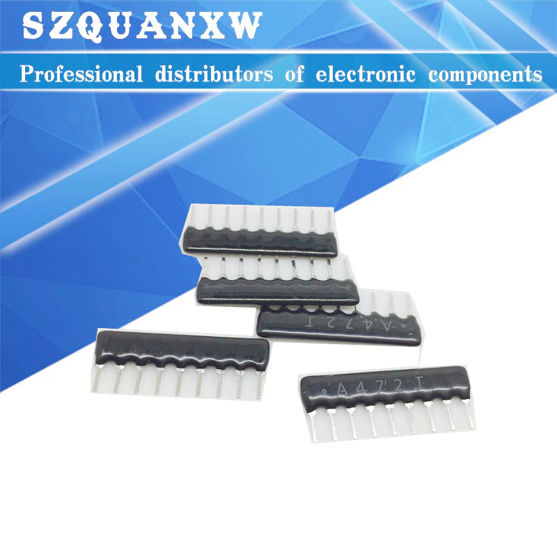 10PCS 9Pin ตัวต้านทานเครือข่าย Array A103J A102J A472J 4.7K 1K 10K 2K 3K 6.8K 3.3K 2.2K 2.54MM Pin S