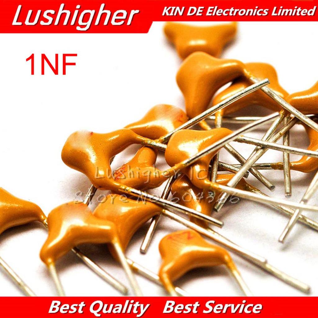 100PCS 1NF 1000PF 10% 5.08 มม.102 50V MLCC Multilayer เสาหินเซรามิค Capacitor