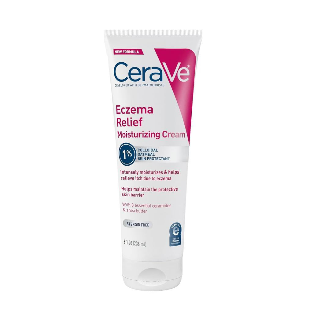 CeraVe Eczema บรรเทาข้าวโอ๊ตคอลลอยด์ให้ความชุ่มชื้น, เชียบัตเตอร์และวิตามิน EForDry & ItchyRelief, ไ