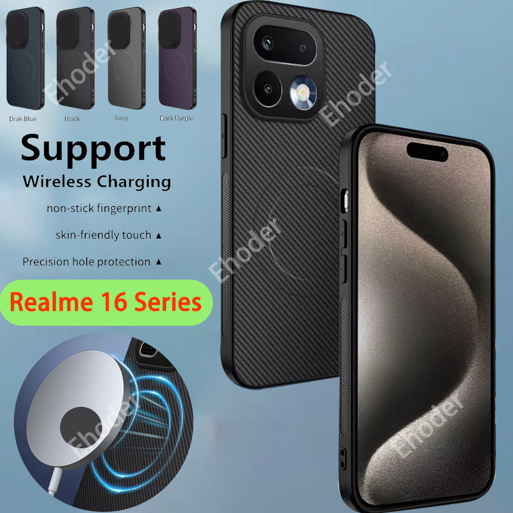 ปลอกสําหรับRealme 16 Pro Plus 5G 2026 เคสโทรศัพท์แฟชั่นใหม่แม่เหล็กกันกระแทกสําหรับRealme16Pro Realme16ProPlus 16ProPlus 16Pro 16Pro + เคสคาร์บอนไฟเบอร์หรูหรา ราคา ถูกที่สุด ดีลบีเคเค