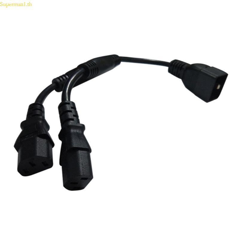 ที่ดีที่สุด IEC320 C20 ถึง C13 + C13 Y-Type Splitter สายไฟ IEC320 C20 ชาย 2xC13 หญิงอะแดปเตอร์แปลงสา