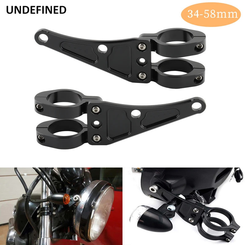 33 มม.-58 มม.ไฟหน้า Bracket Mount Clamps ส้อมหลอด 54 มม.49 มม.45 มม.41 มม.37 มม.รถจักรยานยนต์ Bobber