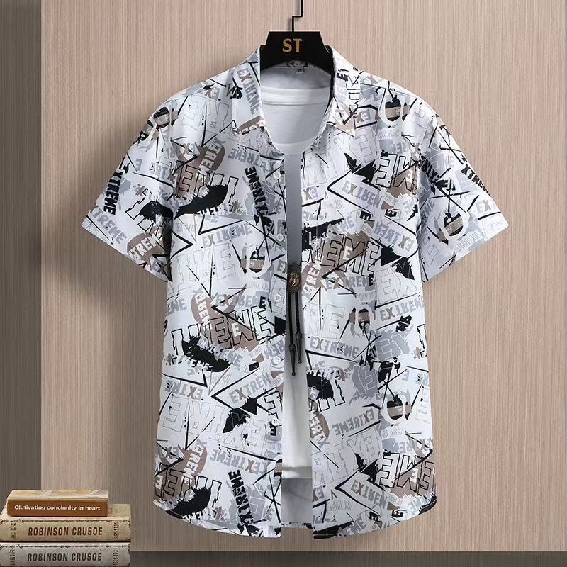 【ส่งไวจากไทย】เสื้อฮาวายสำหรับผู้ชาย สไตล์ยุธ พิมพ์ลายสนุก ทรงคล่องตัว ไซส์ใหญ่ เหมาะสำหรับแต่งกายในชีวิตประจำวันและวันหยุด
