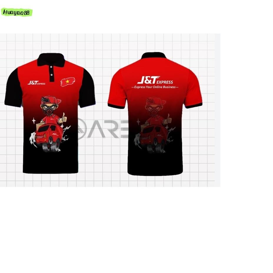 เสื้อยืด J & T Express เสื้อผ้าไรเดอร์ J & T Express นุ่ม สบาย ในสต็อก