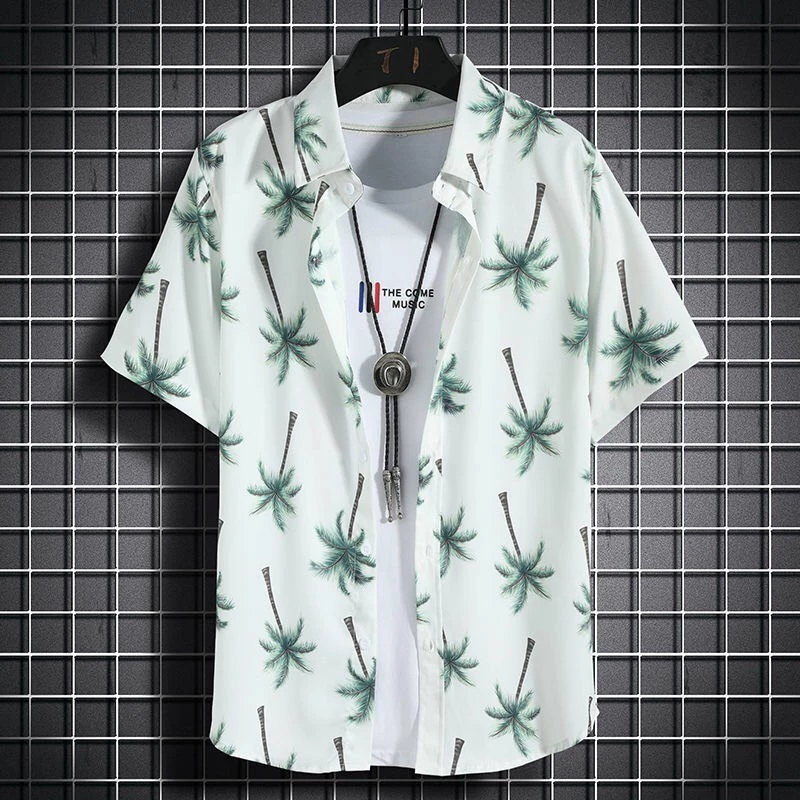 เสื้อฮาวายผู้ชาย แขนสั้น ผ้าแห้งเร็ว ลายดอกไม้ thumbnail 6