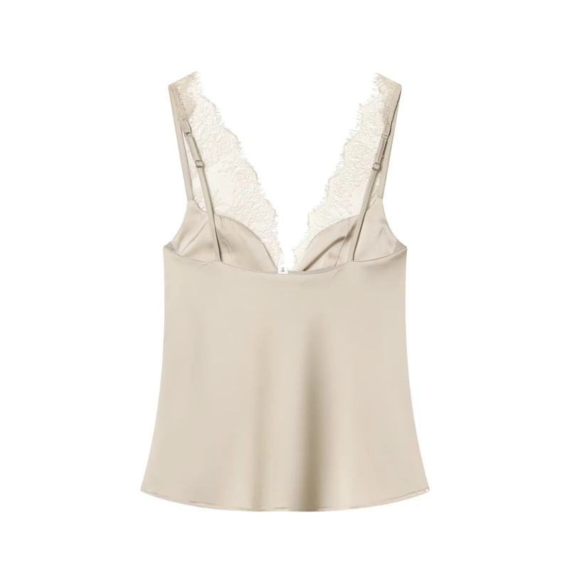 ZA เสื้อผ้าไหมซาตินตกแต่งคอปกรูปหัวใจรูปหัวใจ 8986331 - รูปที่ 6