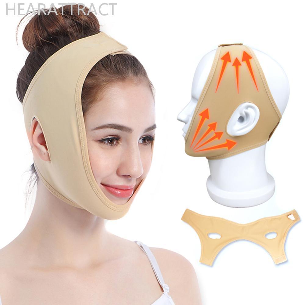 HEARATRACT Thin Face Mask Bandage Skin Care เข็มขัดรูปร่าง Lift ลดคางคู่ Face Thining Band J9P5