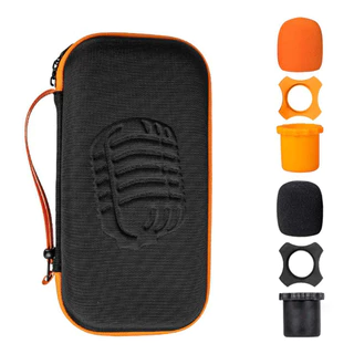 กระเป๋าใส่ไมโครโฟน + ชุดกันลื่นสําหรับ JBL PartyBox Wireless Mic - รวมเคสแข็ง ONE ที่ยึดกันลื่นสองตัวสําหรับไมโครโฟน ฝาครอบโฟม 2 อัน และ 2 รูบี