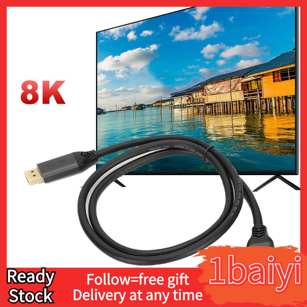 1baiyi Displayport To Cable แกนทองแดงความบริสุทธิ์สูง 1.4 8K 240Hz Display Port สำหรับ PC TV