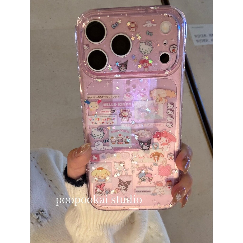 เคสโทรศัพท์น่ารักพิมพ์เต็มรูปแบบการ์ตูนการออกแบบโปร่งใสภาพประกอบป้องกันกรณีนุ่มสําหรับ ไอโฟน 17 มือโปร 16 มือโปร สูงสุด 15 14 13