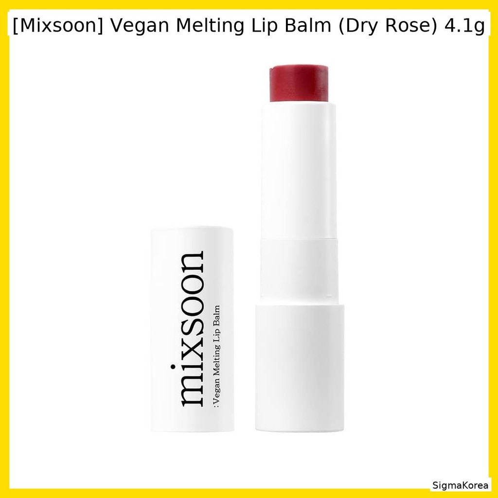 [Mixsoon] Vegan Melting Lip Balm (Dry Rose) 4.1g / ลิปบาล์มเกาหลี / สูตรมังสวิรัติ / ของแท้ 100% โดย