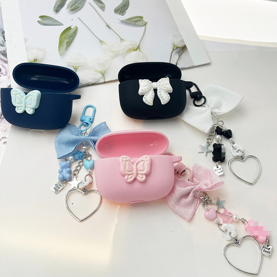 ฝาครอบหูฟังหรูหราสําหรับ Redmi Buds 6 Play / 6lite พร้อมเคสซิลิโคน keychian Redmi Buds 6 lite