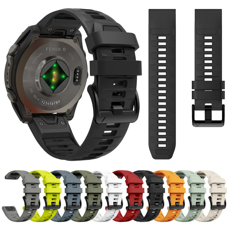 ซิลิโคนสําหรับ Garmin Fenix 8 51 มม.47 มม.E 7 7X 6 6X 5 5X/Epix/Tactix/Instinct/970 965 955 QuickFit