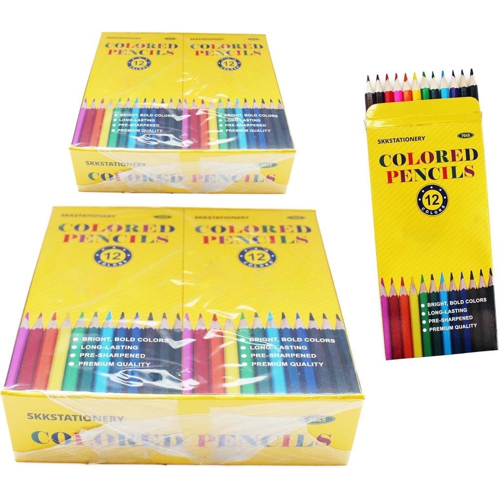 SKKSTATIONERY 288 ชิ้นดินสอสี, ดินสอสี Pre-shattered, Back to school Christmas Gifts, 12 สี, 12 ชิ้น