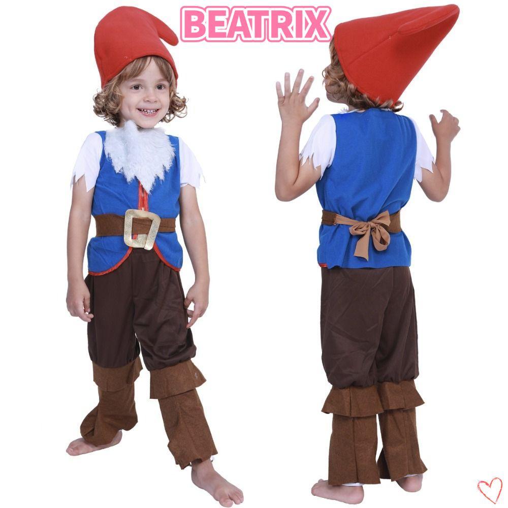 บีทริกซ์ เครื่องแต่งกายคนแคระเจ็ด Gnome ชุดคอสเพลย์สำหรับเด็กชาย และชุดแสดงในงานคริสต์มาส