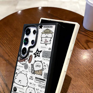 หมีน่ารัก เคส For Samsung A57 A17 A16 A06 A05S A07 A05 A55 A36 A54 A15 A56 A35 A34 A25 S26 S24 อะคริลิกฝ้า เคสโทรศัพท์
