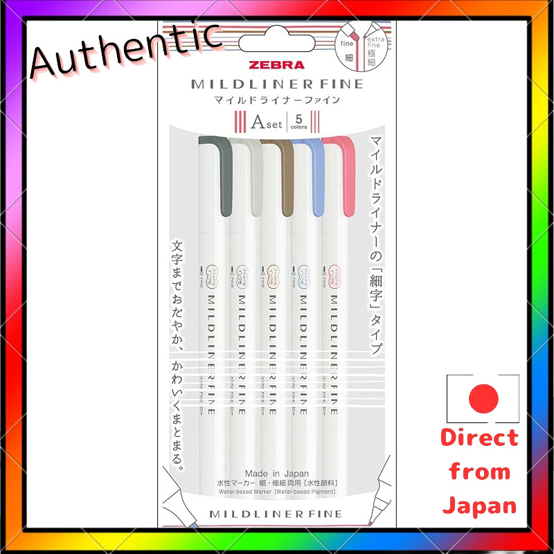 Zebra Water-Based Pen Sign Pen Mildliner Fine 5 Color Set A WYT9-5C-A
