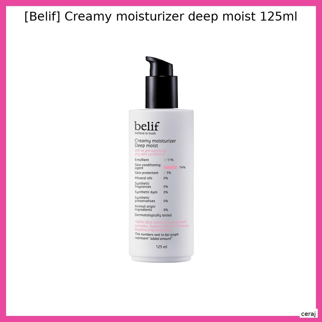 [Belif] Creamy Moisturizer deep moist 125ml / Korean Moisturizer / Rich Cream / ของแท้ 100% โดย cera