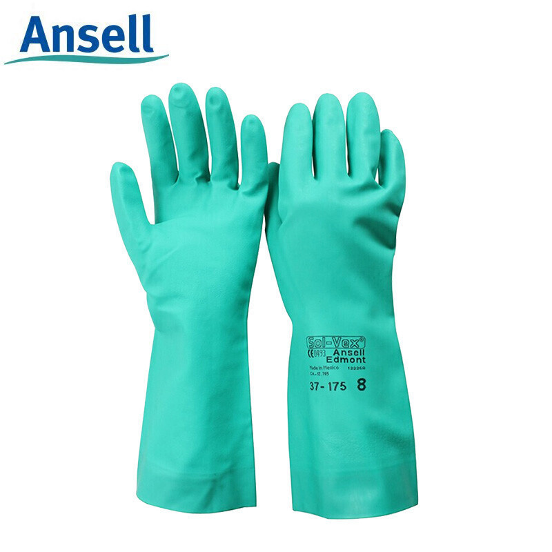 ANSELL ANSELL 37-175 Nitrile Rubber Chemical-Resistant Oil-Resistant Acid-Alkali @-