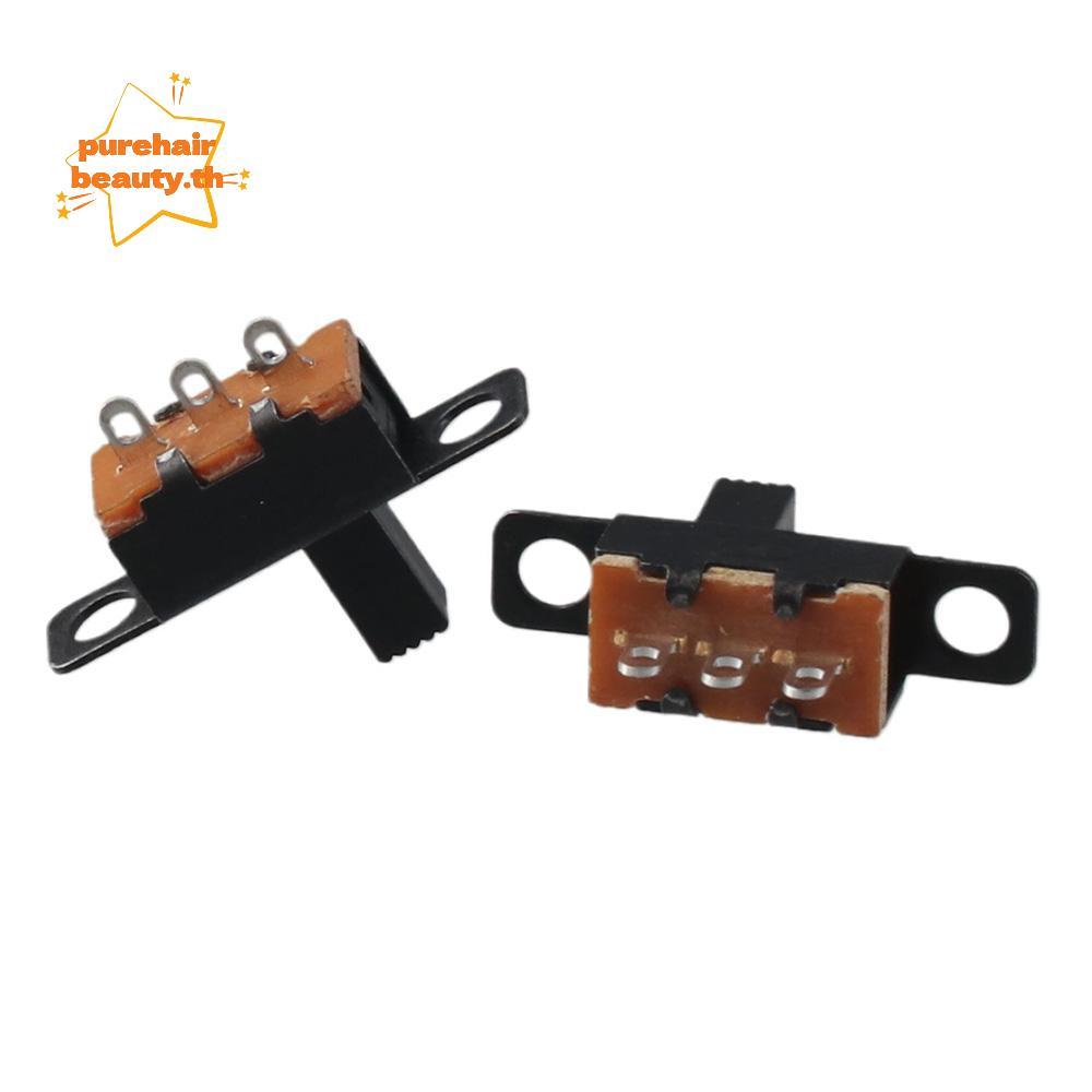 PUREHAIRBEAUTY สวิตช์สไลด์ 8 ชิ้น, DC 50V 0.5A แผง Micro Mini Toggle Switch, 6 มม.3 ขา 2 ตําแหน่ง SS