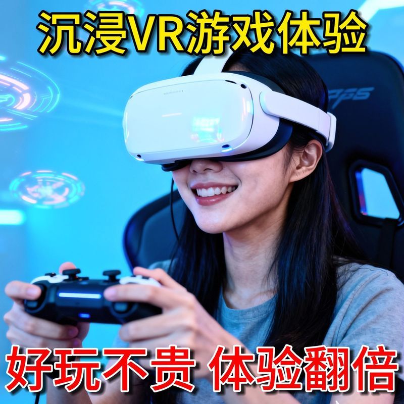 Vr Test眼镜3DVRแว่นตาHead-mounted Stereoscopic Black Glasses Case2025新款VR眼镜网红头影 Test 3d体游游游游用品vr一体游电vr