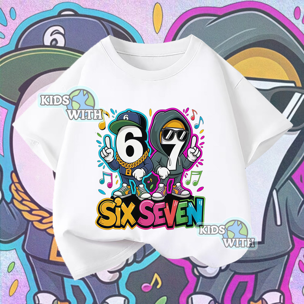 COD(จัดส่งตลอด 24 ชั่วโมง)ตัวละครการ์ตูนแอนิเมชั่น เสื้อที ผ่อนคลาด เสื้อเชิ้ต สำหรับเพศชายและหญิง 100-150CM N4436