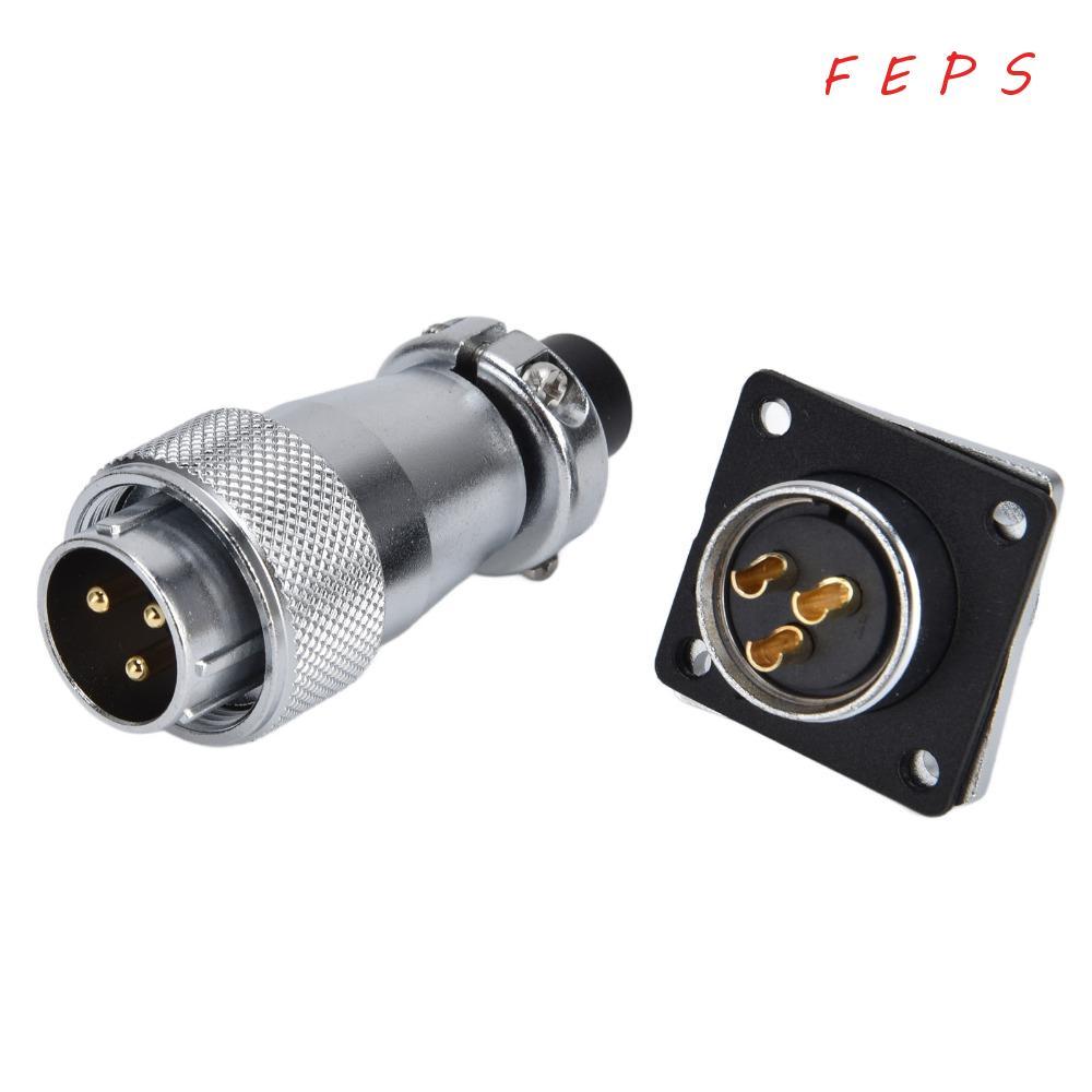 FEPS Aviation Connector, AC 500V 25A 3Pin Aviation Male Female Plug, Aviation Socket with Screw Wate