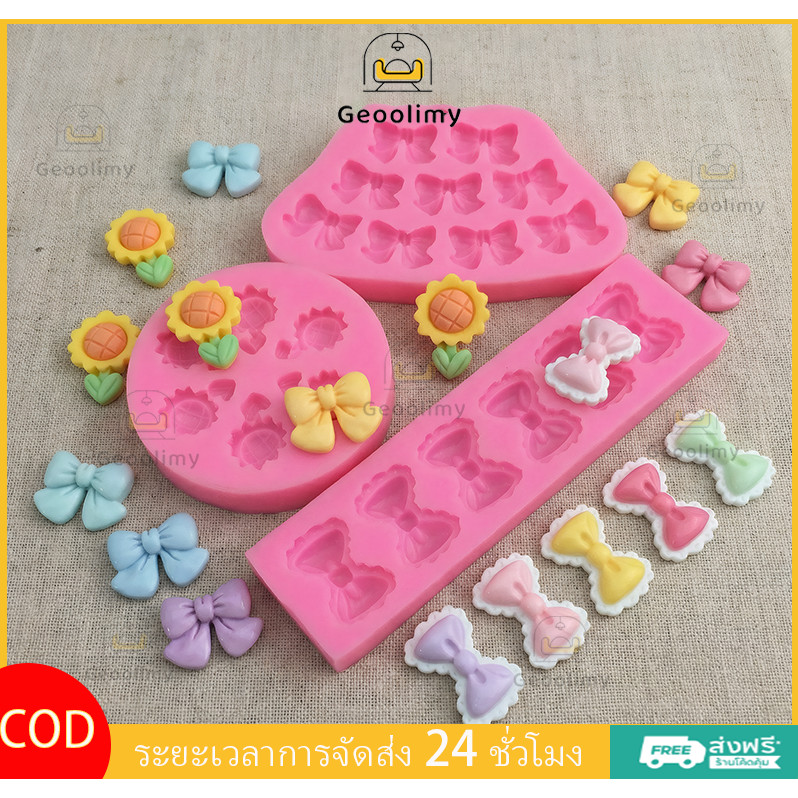 น่ารักการ์ตูนดอกไม้ Bow Bee Fondant แม่พิมพ์ซิลิโคน DIY Cupcake Fondant เค้กตกแต่งช็อกโกแลต Candy เบเกอรี่แม่พิมพ์