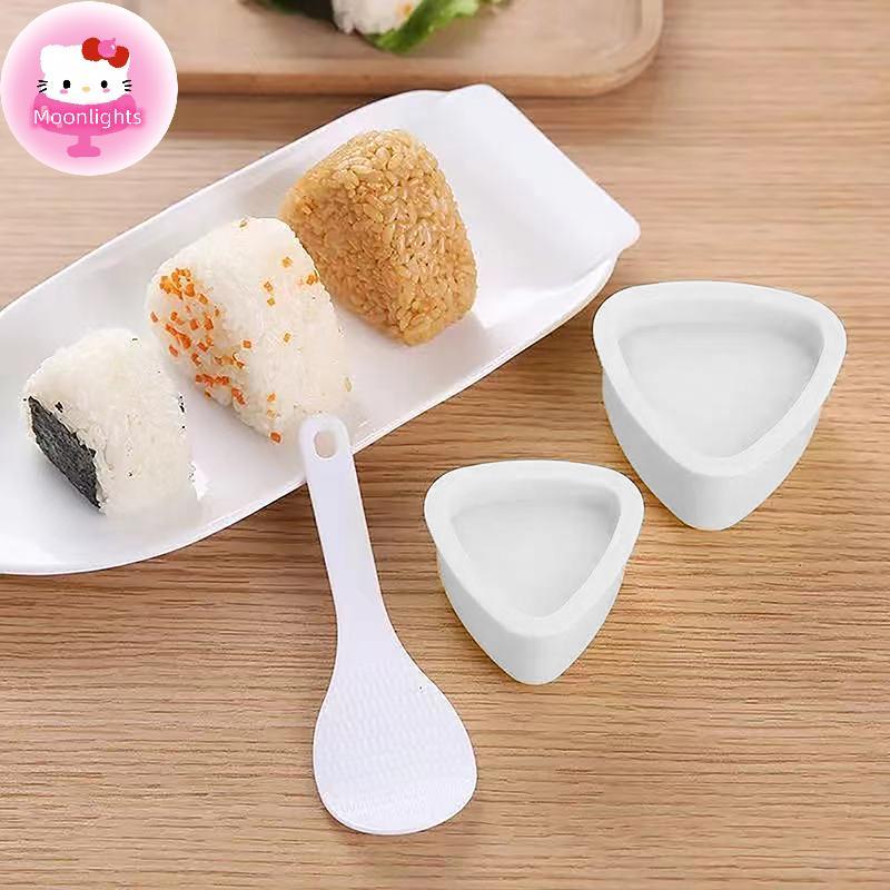 Moonlights แม่พิมพ์ซูชิเครื่องทําซูชิข้าวอาหารเกรดอาหารกดสามเหลี่ยมเครื่องทําซูชิแม่พิมพ์ Bento อุปก
