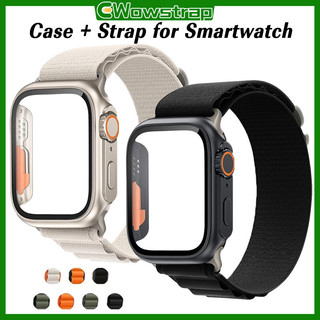 สายไนลอนหลองอัลไพน์ + กรณีพีซี for iWatch Apple Watch Series 11 10 9 8 7 SE 3 2 46 45 41 44 40 42 38มม