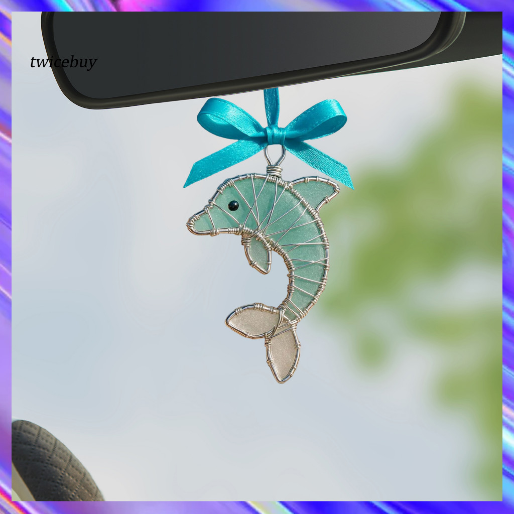 [TY] Handcrafted Sea Glass Decor Shark Sea Glass เครื่องประดับ Handmade Sea Glass Ocean เครื่องประดั