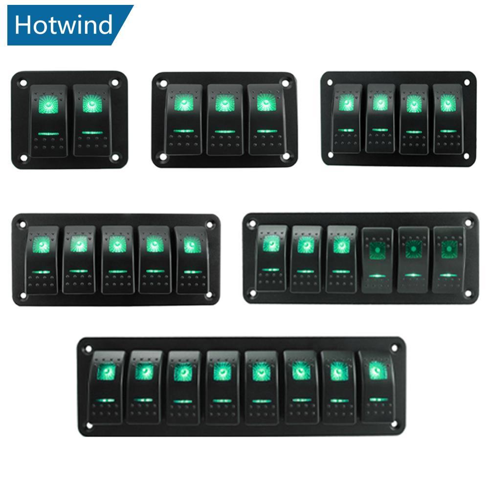 HW Marine 2/3/4/5/6/ 8 กลุ่ม Rocker แผงสวิตช์ 5-pin สําหรับ 12 V/24 V รถยนต์ ATV รถพ่วงสีแดงสีเขียวไ